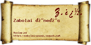 Zabolai Éneás névjegykártya